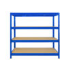 Blue powder-coated 4 tier storage rack with 500kg UDL per shelf – 1770x2000x600mm