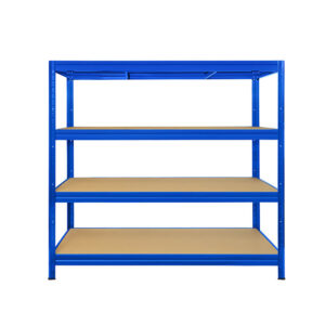 Blue powder-coated 4 tier storage rack with 500kg UDL per shelf – 1770x2000x600mm