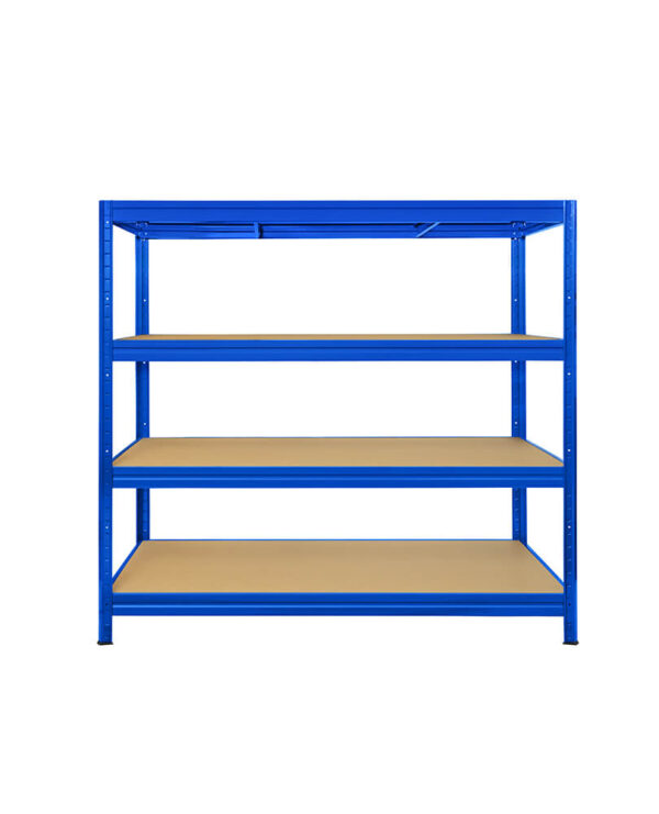 Blue powder-coated 4 tier storage rack with 500kg UDL per shelf – 1770x2000x600mm