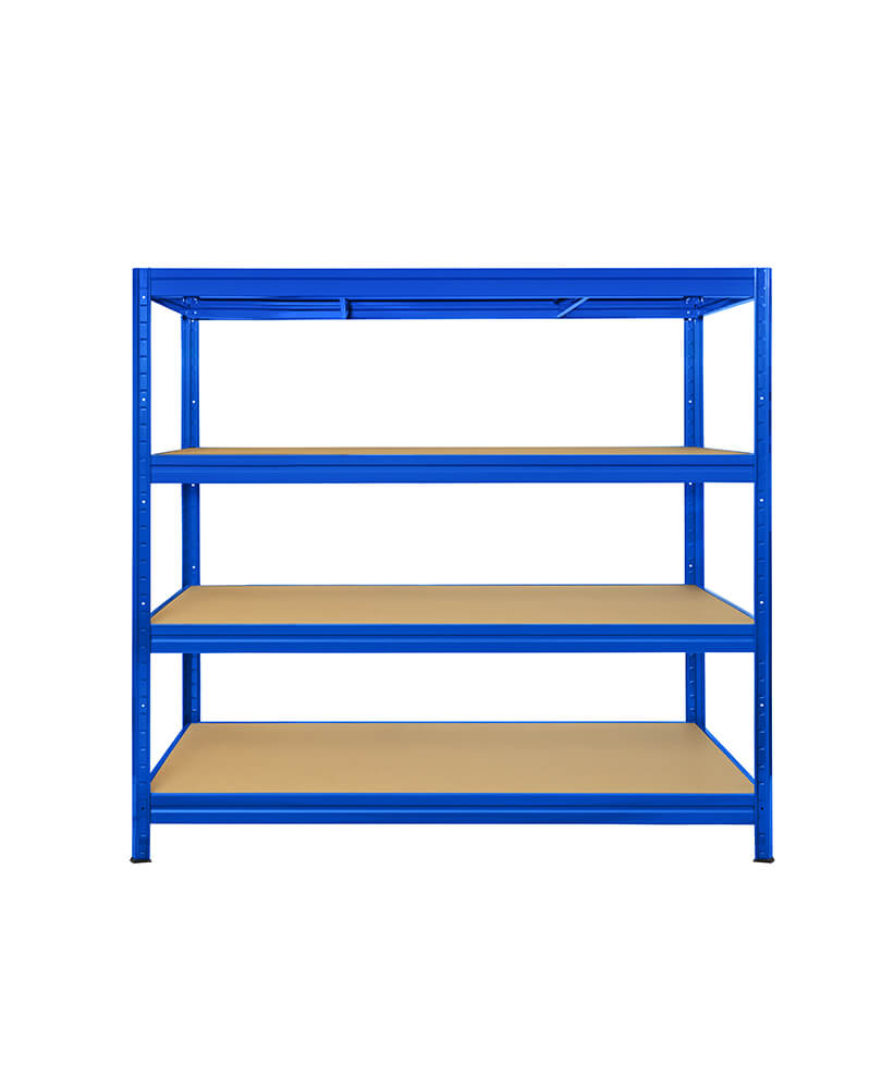 Blue powder-coated 4 tier storage rack with 500kg UDL per shelf – 1770x2000x600mm