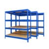 Blue powder-coated 4 tier storage rack with 500kg UDL per shelf – 1770x2000x600mm