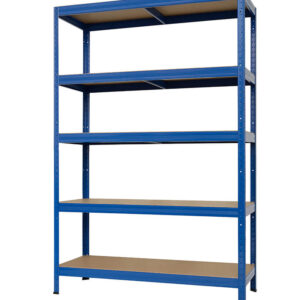 Extra-wide blue 5 tier shelving unit with 250kg capacity per shelf – 1800x1200x600mm