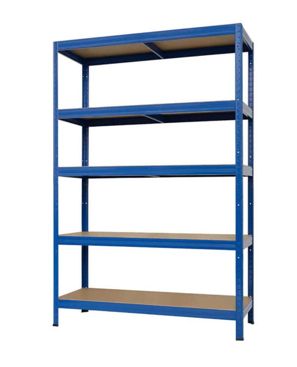 Extra-wide blue 5 tier shelving unit with 250kg capacity per shelf – 1800x1200x600mm