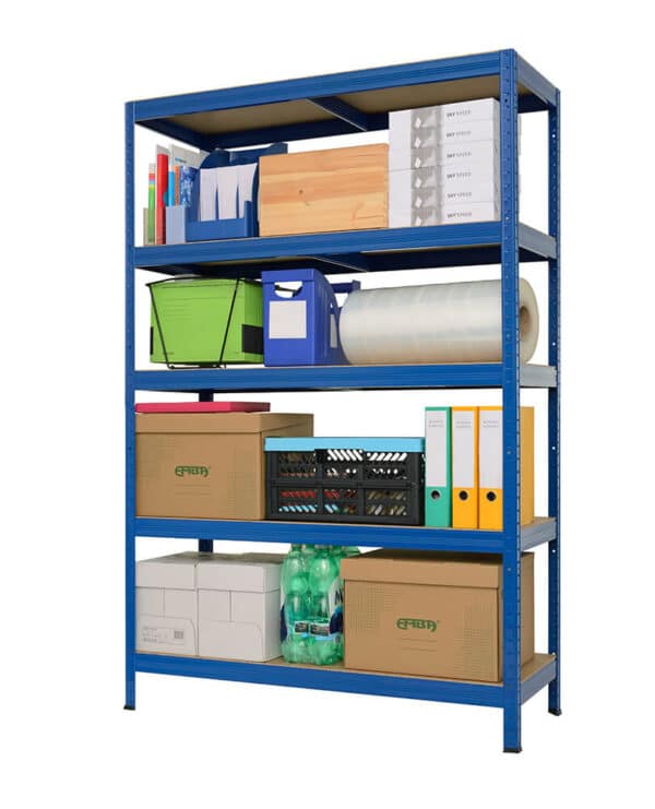 Extra-wide blue 5 tier shelving unit with 250kg capacity per shelf – 1800x1200x600mm
