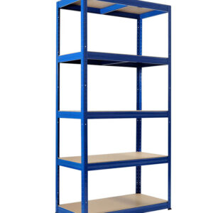Heavy-duty blue shelving unit with 5 tiers and 250kg UDL per shelf – 1800x900x600mm