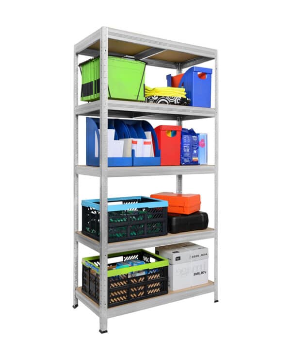 Galvanised 5 tier shelving unit with 175kg capacity per shelf – 1800x900x450mm