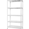 White metal 5 tier shelving unit for light-duty storage – 130kg per shelf – 1800x900x400mm
