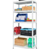 White metal 5 tier shelving unit for light-duty storage – 130kg per shelf – 1800x900x400mm